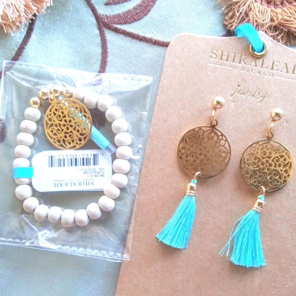 2 Piece Set Bali Earrings and Bracelet